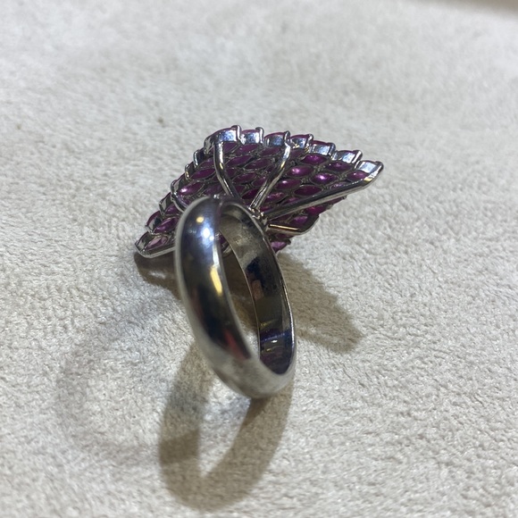 Sterling silver light red gemstone ring - Picture 5 of 5